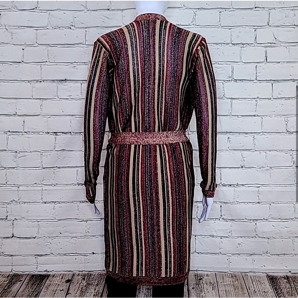 L'Agence Berkeley Wrap Cardigan Khaki in Multi Stripe - Rated A no tags - Picture 4 of 8